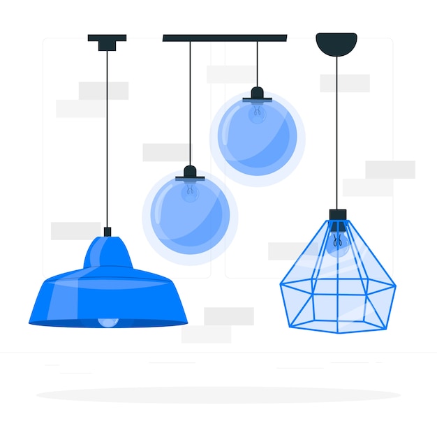 Free vector hanging lamp concept illustration