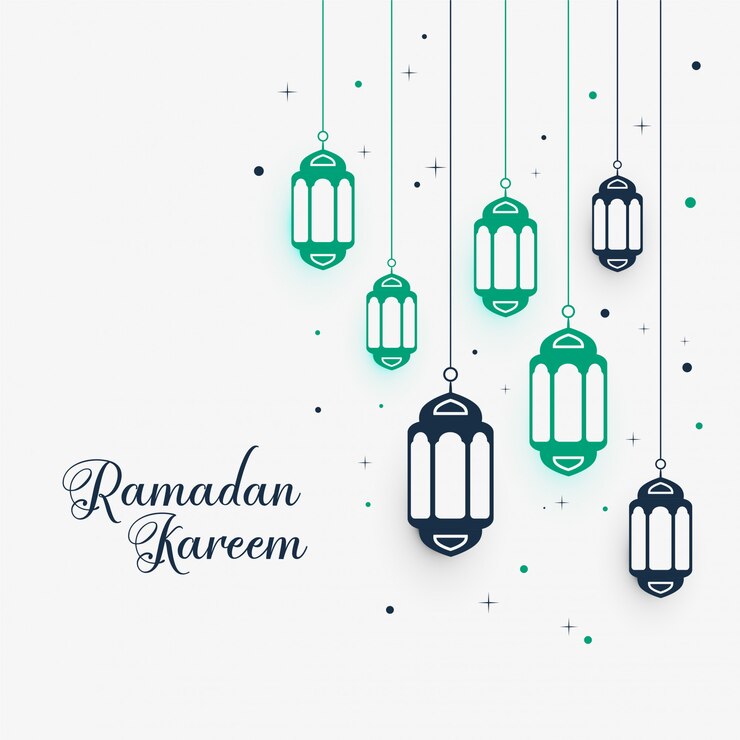 Free Vector hanging lamps decoration for ramadan kareem