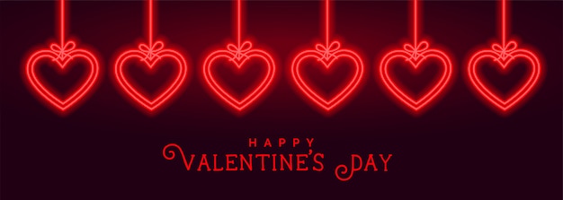 교수형 네온 사랑 마음 발렌타인 하루 카드 디자인