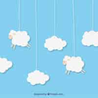 Free vector hanging sheeps