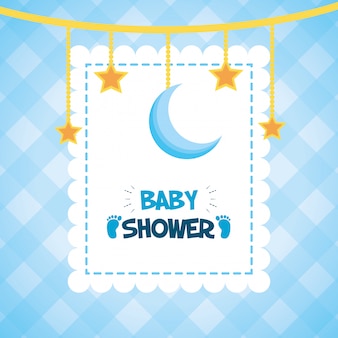 Appendere stelle e luna per baby shower