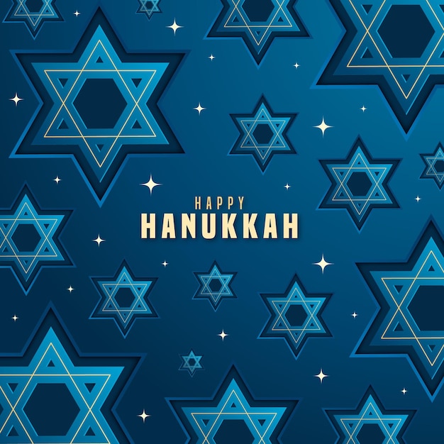 Free vector hanukkah concept in paper style