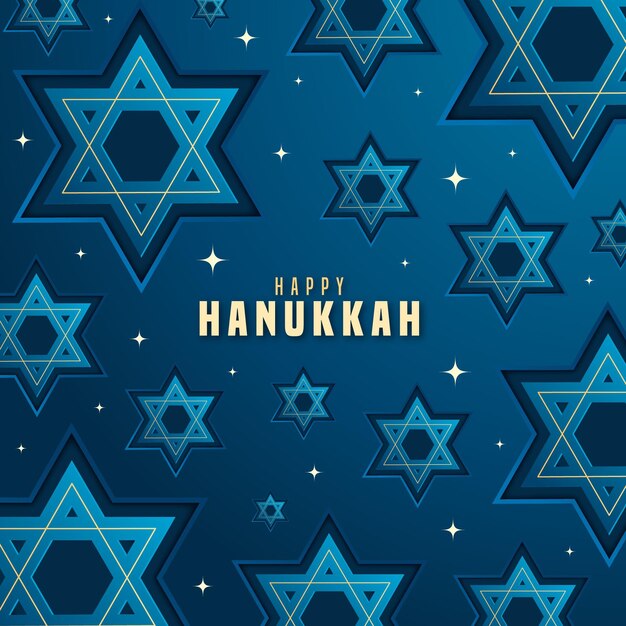Hanukkah concept in paper style