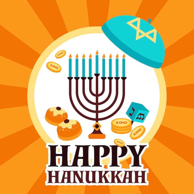 Free vector hanukkah holiday card