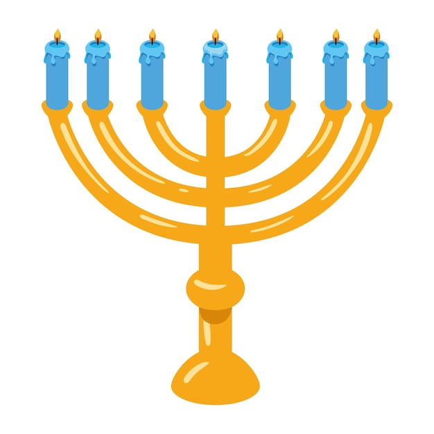 Vettore gratuito hanukkah menorah illustrazione disegno isolato