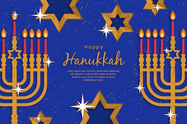 Free vector hanukkah in paper style