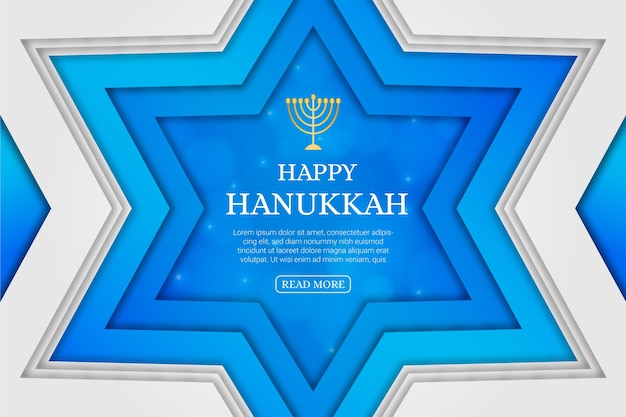 Vettore gratuito hanukkah in stile carta