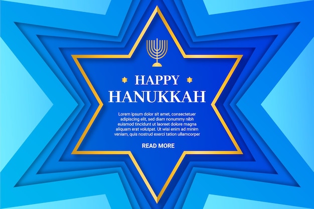 Vettore gratuito hanukkah in stile carta