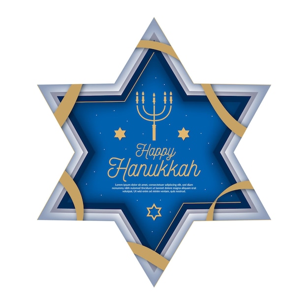 Free vector hanukkah in paper style