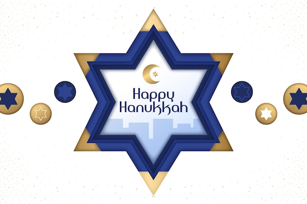 Free vector hanukkah in paper style