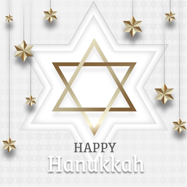 Hanukkah in stile carta Vettore gratuito
