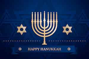 Vettore gratuito hanukkah in stile carta