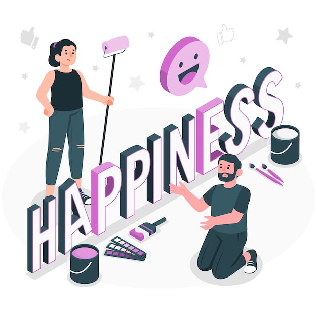 Free vector happiness concept illustration