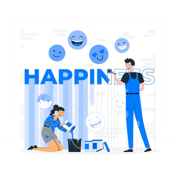 Free vector happiness concept illustration