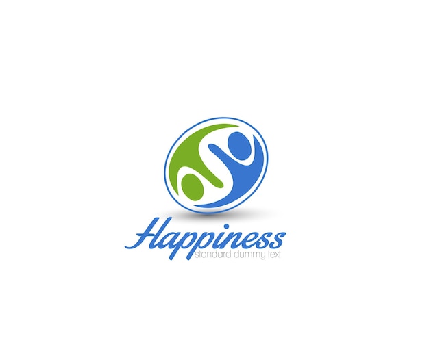 幸福のロゴのテンプレートベクトルデザイン。