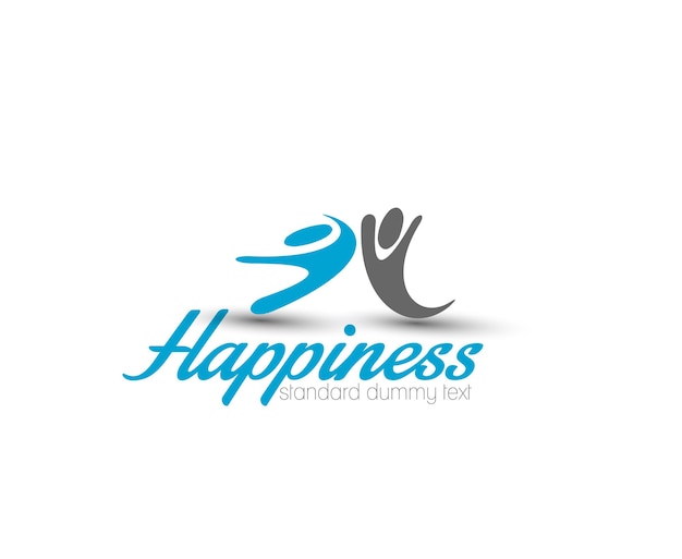 無料ベクター 幸福のロゴのテンプレートベクトルデザイン。