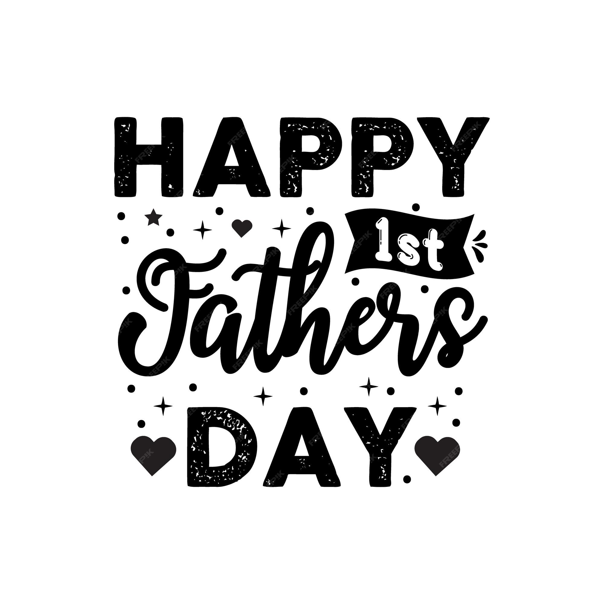 1st Fathers Day Quotes Счастливый 1-Й День Отцов День Отцов Цитаты Векторная Иллюстрация Ручной  Шрифт | Премиум Векторы