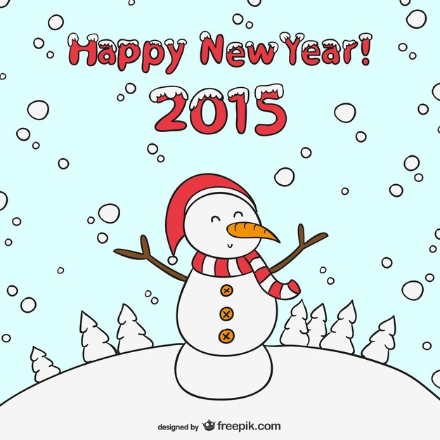 Happy 2015 snowman vector