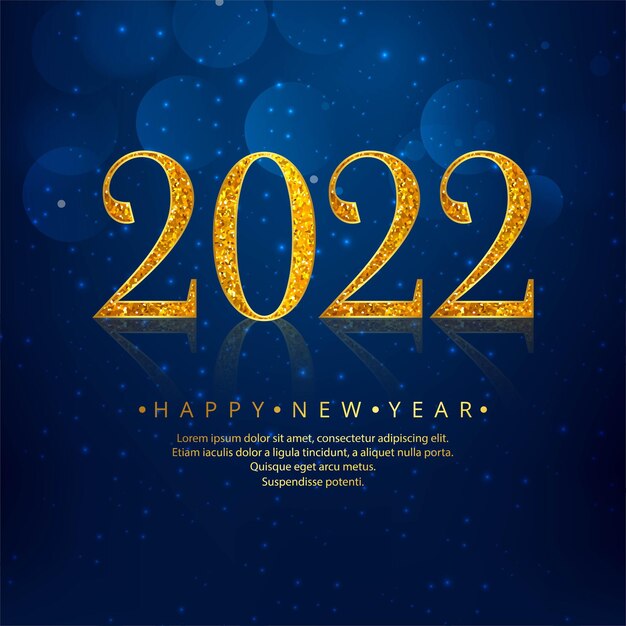 Happy 2022 new year celebration card background