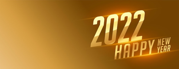 Happy 2022 new year golden text banner design