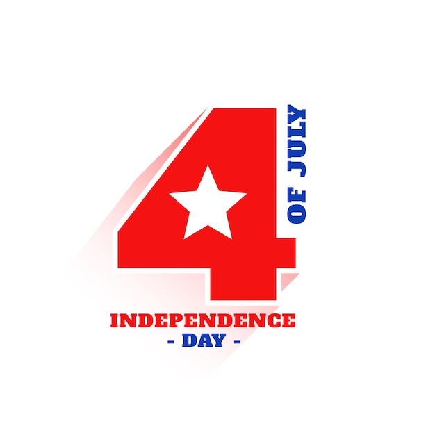 Happy 4th of july independence day banner in number overlay design