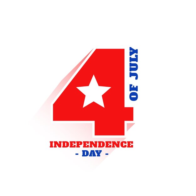 숫자 오버레이 디자인의 7월 4일 독립 기념일 배너