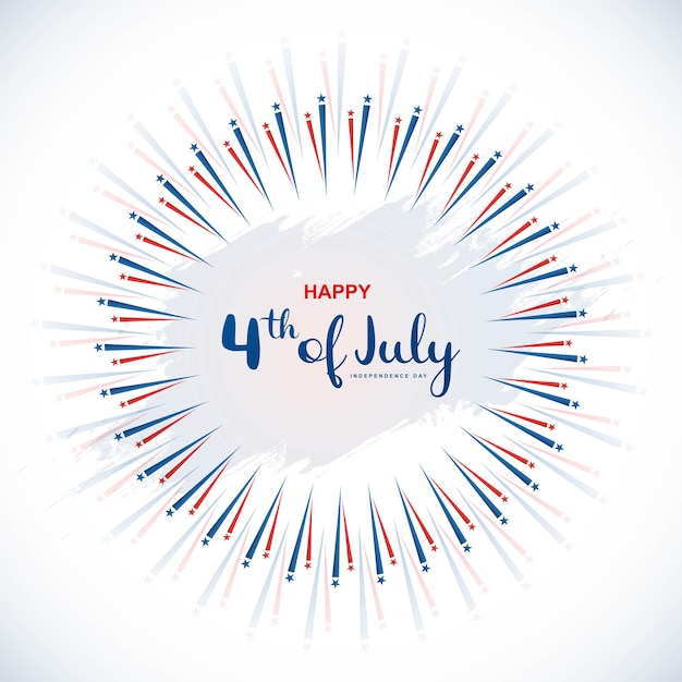 Free vector happy 4th of july independence day on firework background