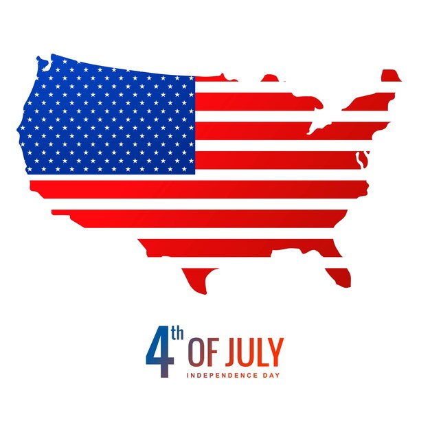 Happy 4th of July Independence day on map style design