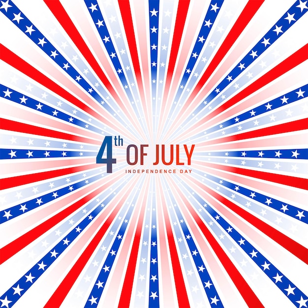 Free vector happy 4th of july independence day on sunburst style background