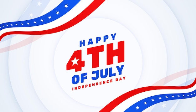 Happy 4th of july independence day in unique wave style design