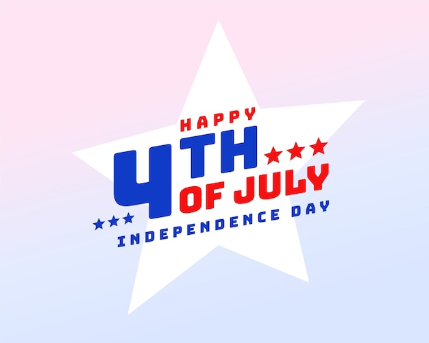 Free vector happy 4th of july in isolated style on star background