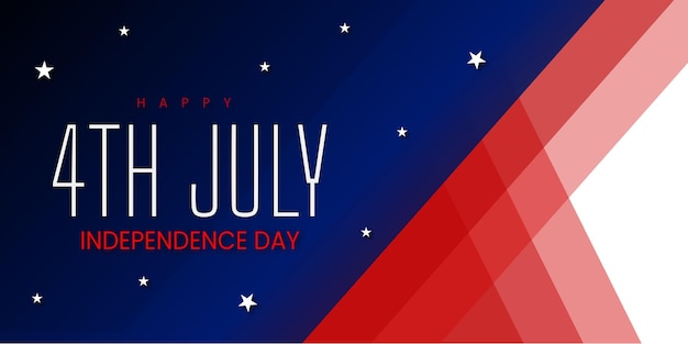 해피 7월 4일 미국 독립 기념일 레드 블루 화이트 포스터 배너 무료 벡터
