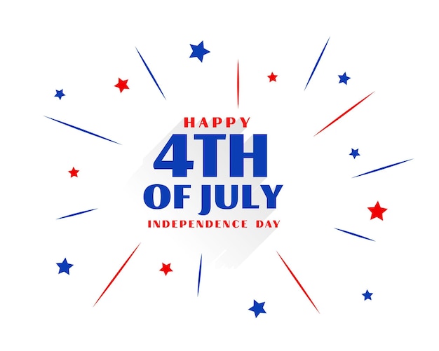 Happy 4th of july with pop confetti effect on white background