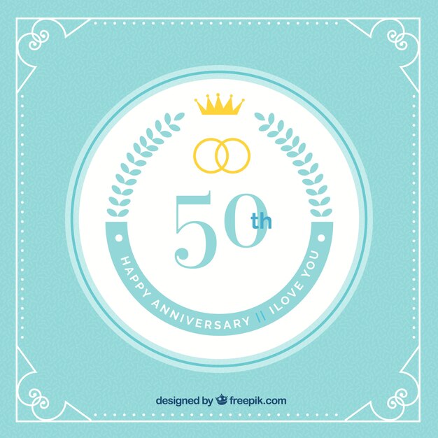 반지와 함께 행복 한 50 주년 배경