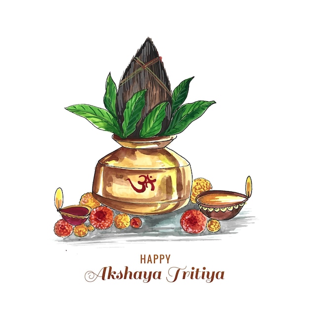 Free vector happy akshaya tritiya festival card background