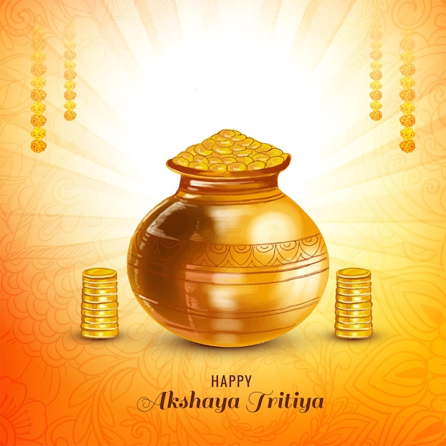 Free vector happy akshaya tritiya for indian celebration festival background