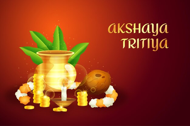 Free vector happy akshaya tritiya traditional event