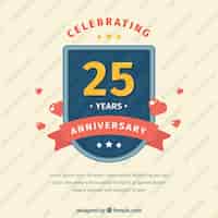 Free vector happy anniversary card in flat style