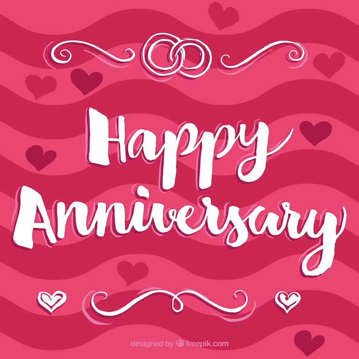 Free Vector happy anniversary pink background