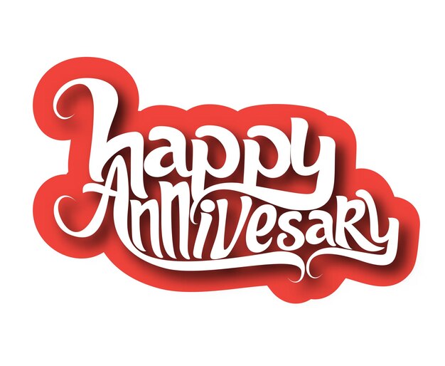 Happy anniversary text design element vector illustration