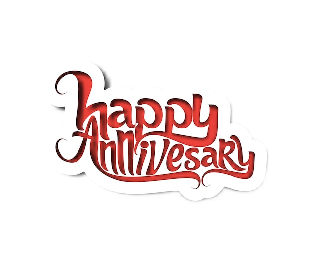 Happy anniversary text design element vector illustration