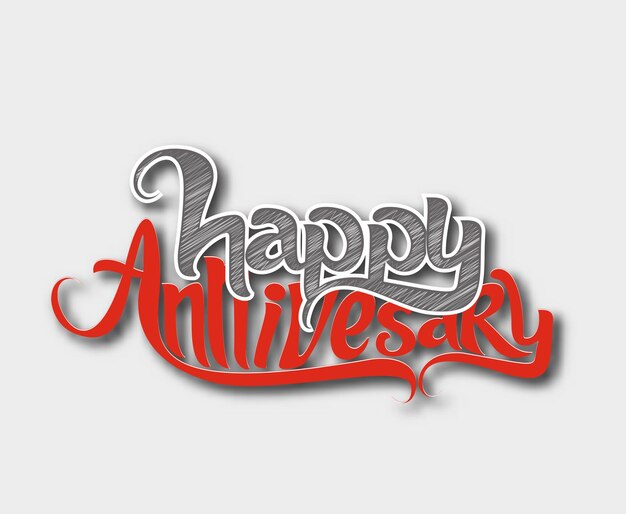 Happy anniversary text design element vector illustration