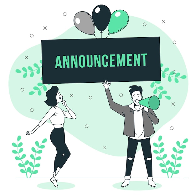 Free vector happy announcement concept illustration