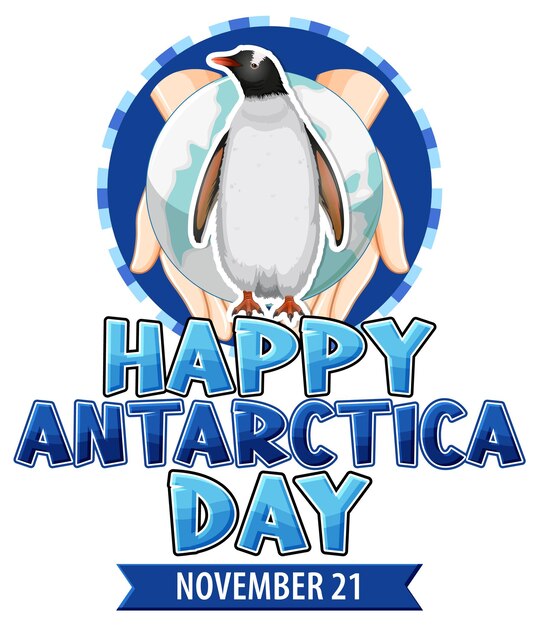 Free vector happy antarctica day poster design