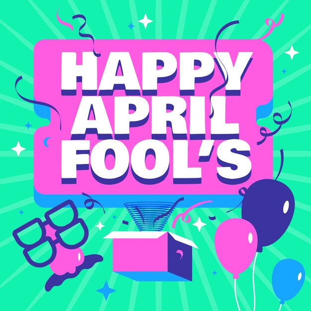 Free vector happy april fools with balloons