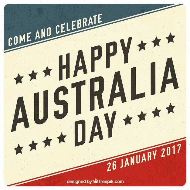 Happy australia day background in vintage style