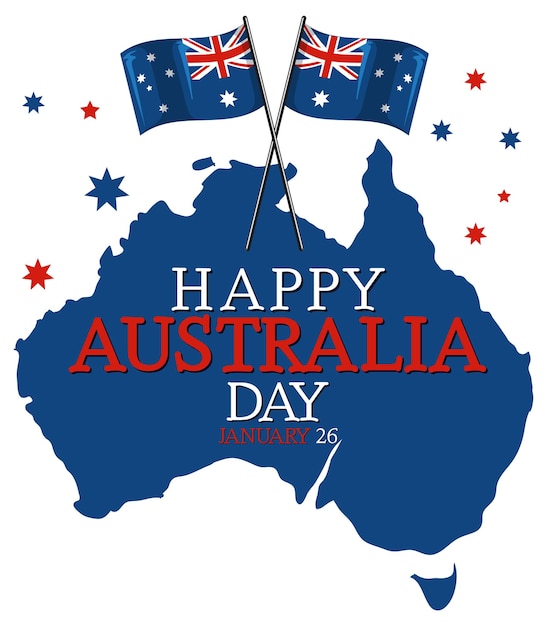 Happy australia day banner design