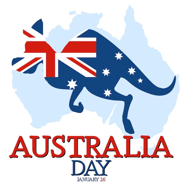 Бесплатное векторное изображение Счастливый день австралии дизайн баннера