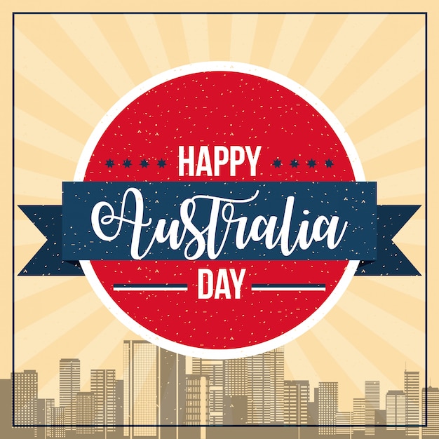 Free vector happy australia day celebration