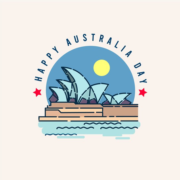 Happy australia day illustration